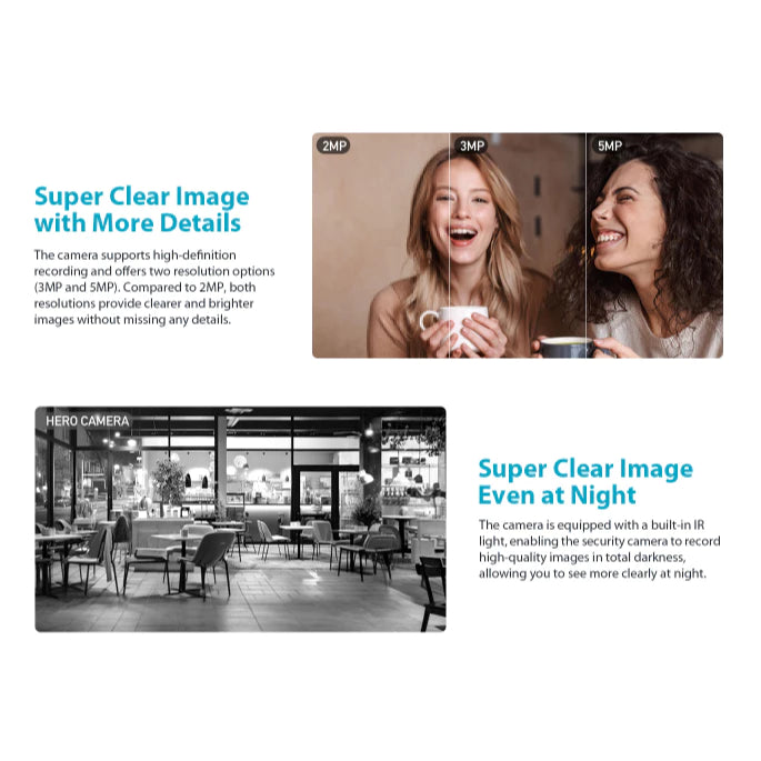 DAHUA | DH-H3B-H5B 3MP & 5MP Indoor Fixed-focal WiFi Pan & Tilt Network Camera │Human & Pet Detection │Sound alarm │Night vision